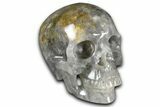 Realistic, Carved Gray Quartz Crystal Skull #378683-2